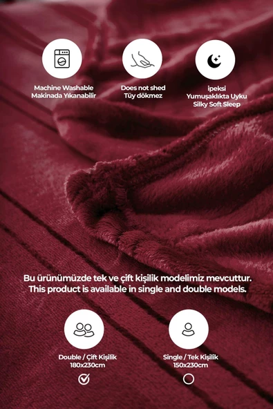 Mayer Supersoft Yumuşak Çift Kişilik Battaniye 180x230 cm - 7