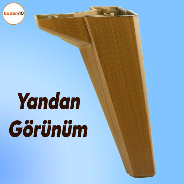 Sedir Mobilya Kanepe Tv Ünitesi Konsol Koltuk Ayağı Ahşap Desenli Koyu Ceviz Renk 18 Cm Ayakları - 8