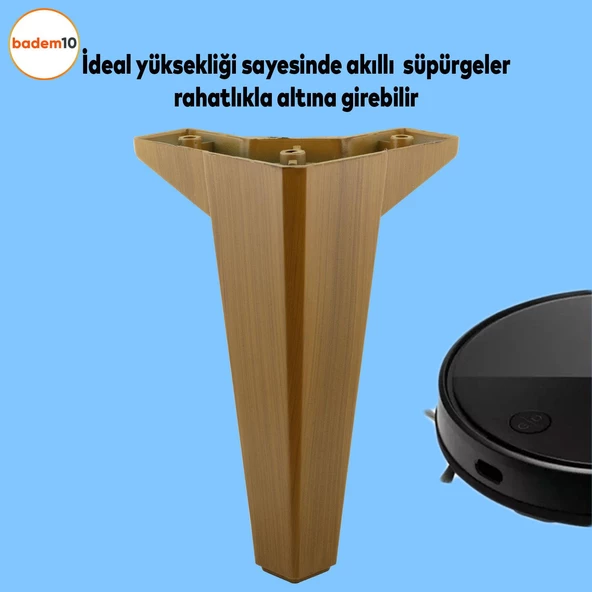 Sedir Mobilya Kanepe Tv Ünitesi Konsol Koltuk Ayağı Ahşap Desenli Koyu Ceviz Renk 18 Cm Ayakları - 2