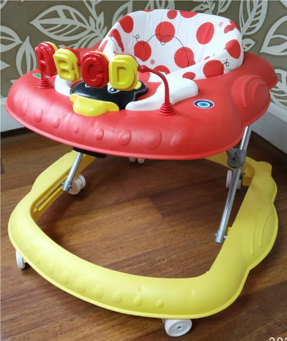 Boby Müzikli Oyuncaklı Yürüteç  Bebek Yürüteci Sarı-Kırmızı