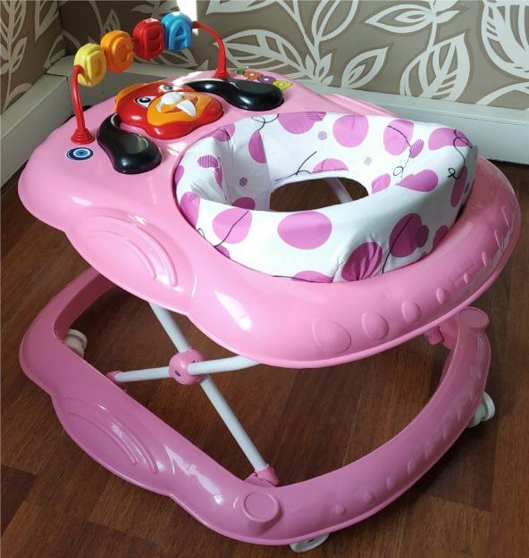 Boby Müzikli Oyuncaklı Yürüteç  Bebek Yürüteci Pembe - 2