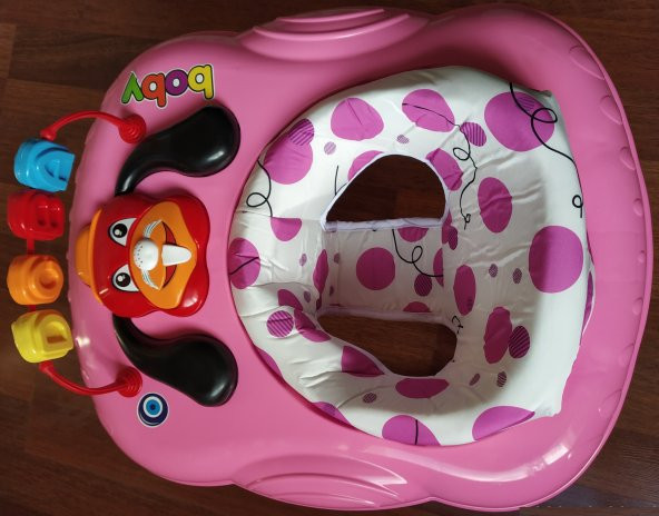 Boby Müzikli Oyuncaklı Yürüteç  Bebek Yürüteci Pembe - 3