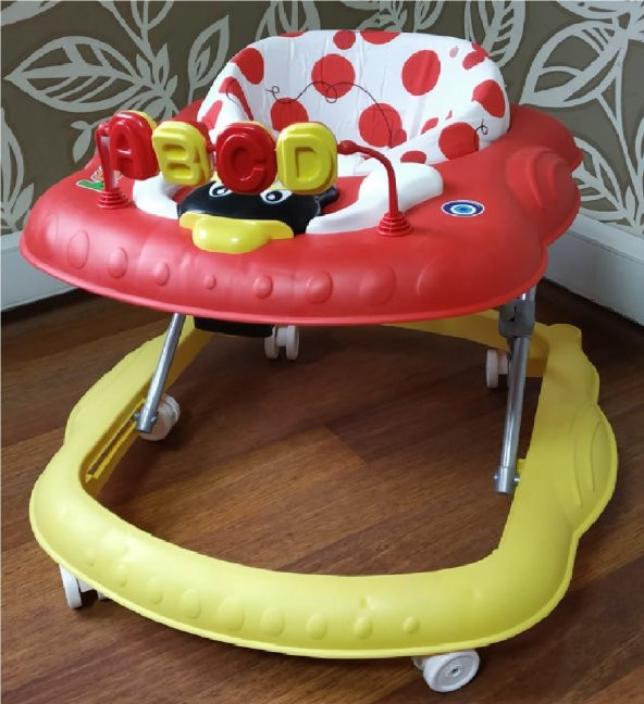 Boby Müzikli Oyuncaklı Yürüteç  Bebek Yürüteci Sarı-Kırmızı - 2