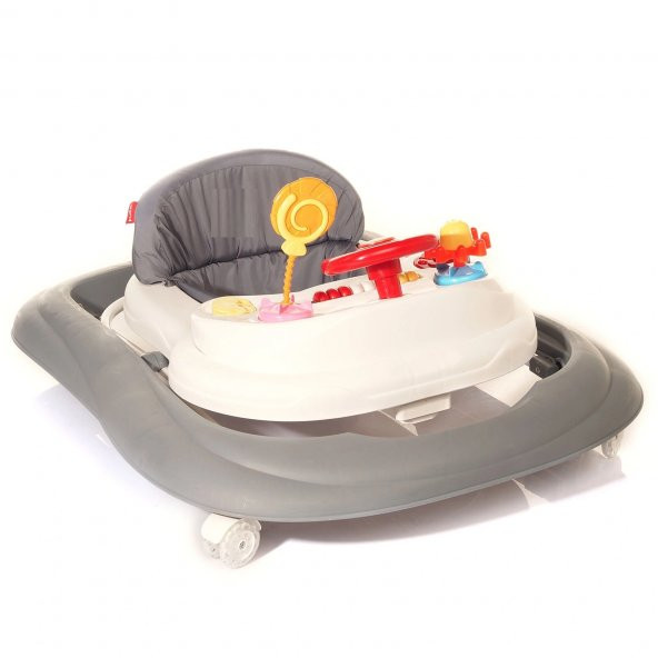 Babyhope 217 Lüks Oyuncaklı Yürüteç Bebek Yürüteci Gri - 2
