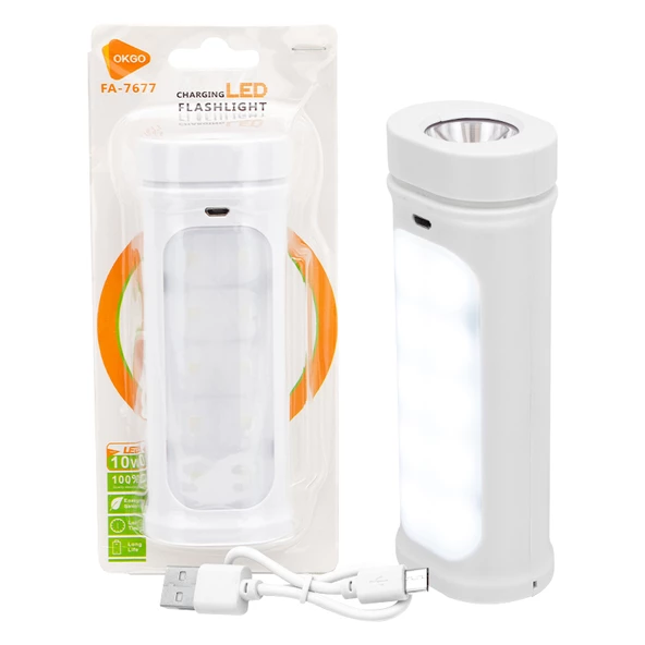 Powermaster FA-7677 İki Kademeli Şarjlı Ledli El Feneri Işıldak 10 Watt Kaliteli - 3