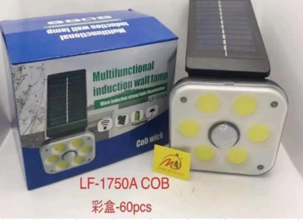 Powermaster LF-1750A 54 Cob Ledli 3 Modlu Sensörlü Solar Duvar Lambası Güneş Enerjili Bahçe Aydınlatması