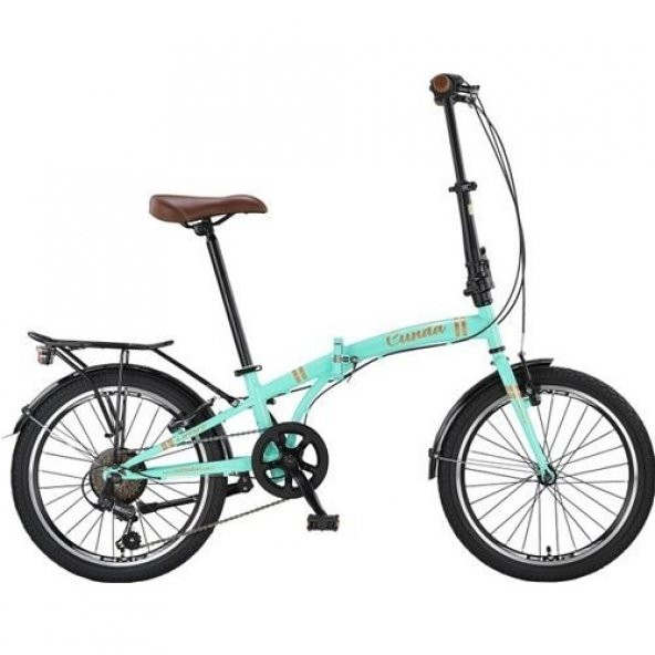 Ümit 2034 Cunda Folding 6 Vites Katlanır Bisiklet Şehir Bisikleti Turkuaz-Gold