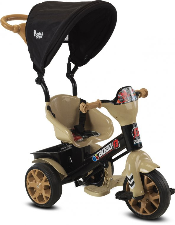 Babyhope 121 Bobo Üç Teker Ebeveyn Kontrollü Çocuk Bisikleti Kahverengi ürün görseli