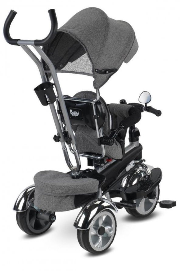 Star Üç Teker Bisiklet Bh-9500 Gri Ebeveyn Kontrollü Şişme Eva Tekerlekli Tricycle - 2