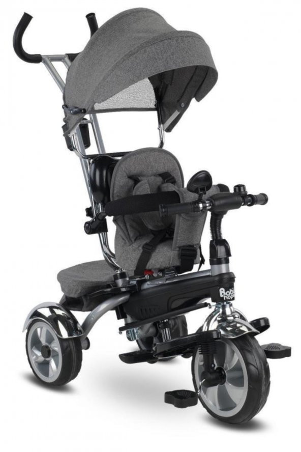Star Üç Teker Bisiklet Bh-9500 Gri Ebeveyn Kontrollü Şişme Eva Tekerlekli Tricycle - 4