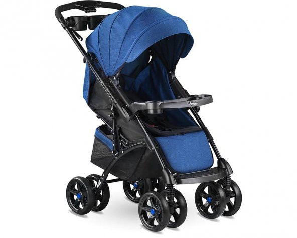 Babyhope BH-609 Polo Bebek Arabası Mavi
