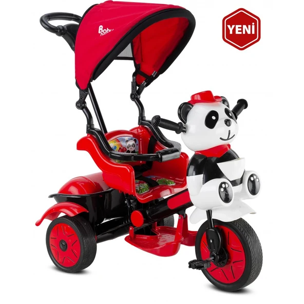 127 Little Panda 3 Tekerlekli Itmeli Bisiklet kırmızı