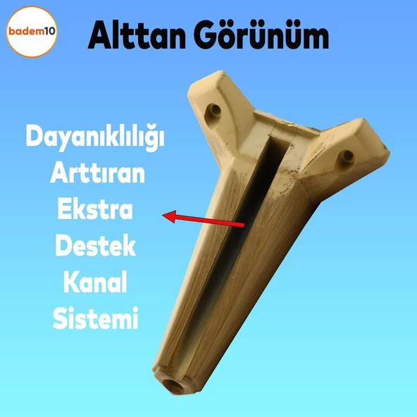 Sedir Mobilya Kanepe Tv Ünitesi Konsol Koltuk Ayağı Ahşap Desenli Açık Ceviz Renk 18 Cm Ayakları - 5