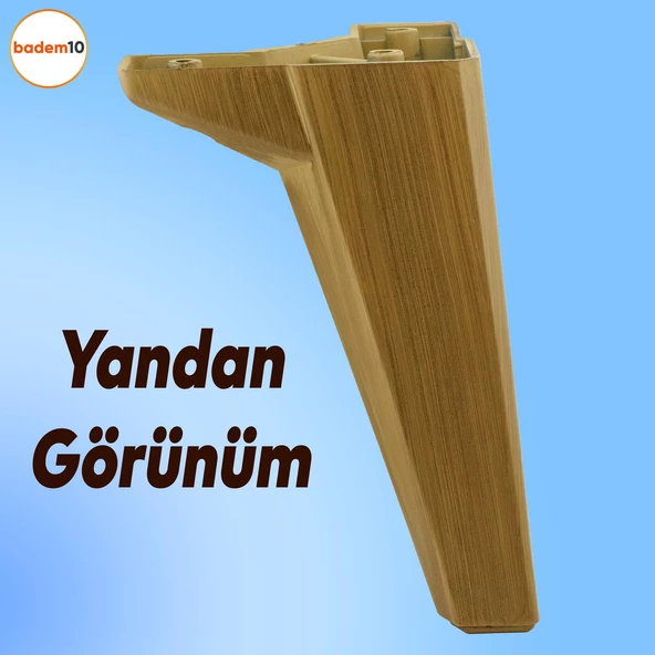 Sedir Mobilya Kanepe Tv Ünitesi Konsol Koltuk Ayağı Ahşap Desenli Açık Ceviz Renk 18 Cm Ayakları - 7