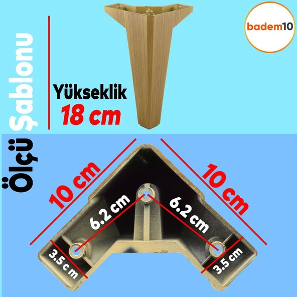 Sedir Mobilya Kanepe Tv Ünitesi Konsol Koltuk Ayağı Ahşap Desenli Açık Ceviz Renk 18 Cm Ayakları - 3