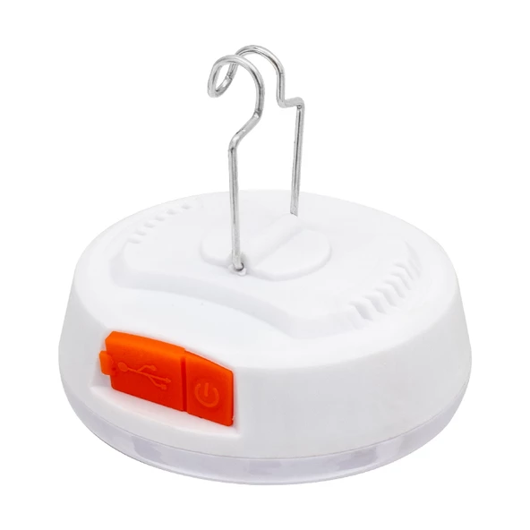 Powermaster Enerji Tasarruflu USB Şarjlı Kamp Lambası Aydınlatma Askılı Pazarcı Ampulu Beyaz - 4