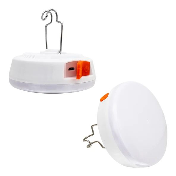 Powermaster Enerji Tasarruflu USB Şarjlı Kamp Lambası Aydınlatma Askılı Pazarcı Ampulu Beyaz - Resim 5