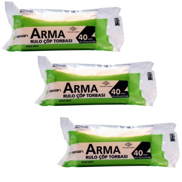 Naksan Arma Mini Boy Rulo Çöp Torbası 3 Adet Şeffaf 40 x 50 CM - 2