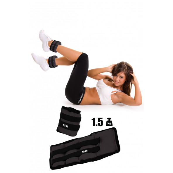 Spor Byfit 1.5 Kg x 2 Adet Siyah El veya Ayak Bileği Ağırlığı