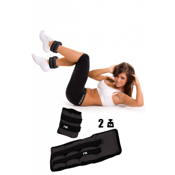 Spor Byfit 2 Kg x 2 Adet Siyah El veya Ayak Bileği Ağırlığı