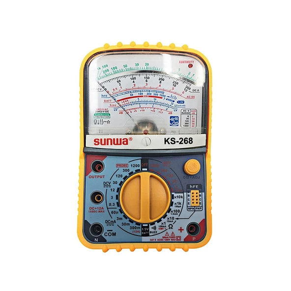 Powermaster Sunwa KS-268 Analog Multimetre Ölçü Aleti Kılıflı Dc Ac Voltaj Ölçüm Cihazı