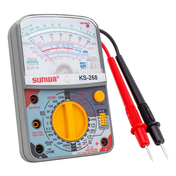 Powermaster Sunwa KS-268 Analog Multimetre Ölçü Aleti Kılıflı Dc Ac Voltaj Ölçüm Cihazı - 5