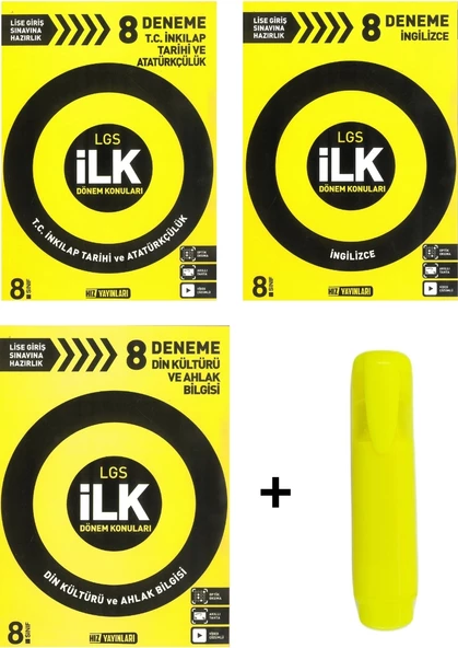 Hız Yayınları LGS İlk Dönem İnkılap İngilizce Din Deneme Sınavları