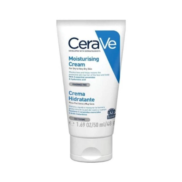 CeraVe Nemlendici Krem Kuru Ciltler Seramid ve Hyalüronik Asit Içerikli Yüz Vücut 50ML 3337875597371