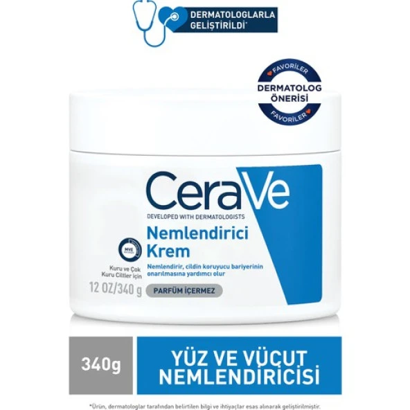 Cerave Nemlendirici Krem Kuru Ciltler Seramid ve Hyalüronik Asit İçerikli 340 gr