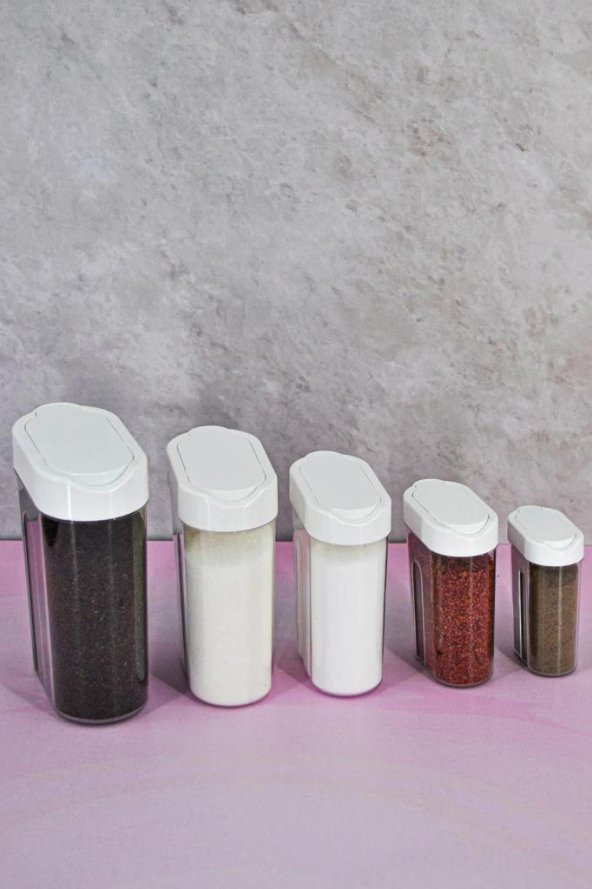 Plastik 5li Dökme Saklama Kabı - 2