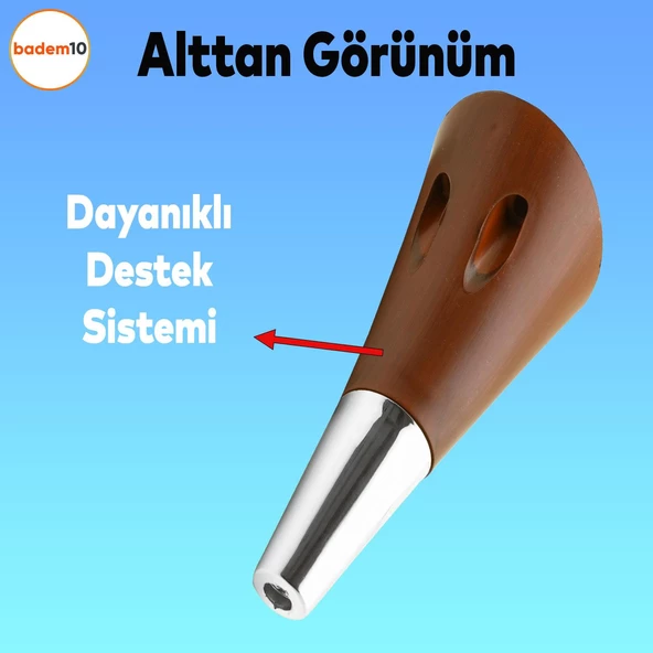 Clara Mobilya Kanepe Tv Ünitesi Konsol Koltuk Ayağı Ahşap Desenli Ceviz Altın Renk 18 Cm Ayak - 5