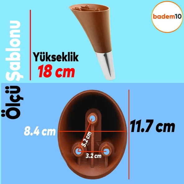 Clara Mobilya Kanepe Tv Ünitesi Konsol Koltuk Ayağı Ahşap Desenli Ceviz Altın Renk 18 Cm Ayak - 4