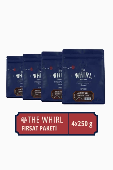 The Whirl Filtre Espresso Brunette 441°F Çekirdek Kahve 4'lü Fırsat Paketi