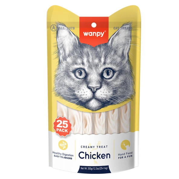 Wanpy Tavuk 25*14 gr Krema Kedi Ödülü RAC-49