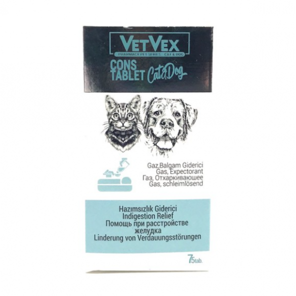 Vetvex Kedi Köpek Kabızlık Giderici Destek Tableti Consty 75 Tablet