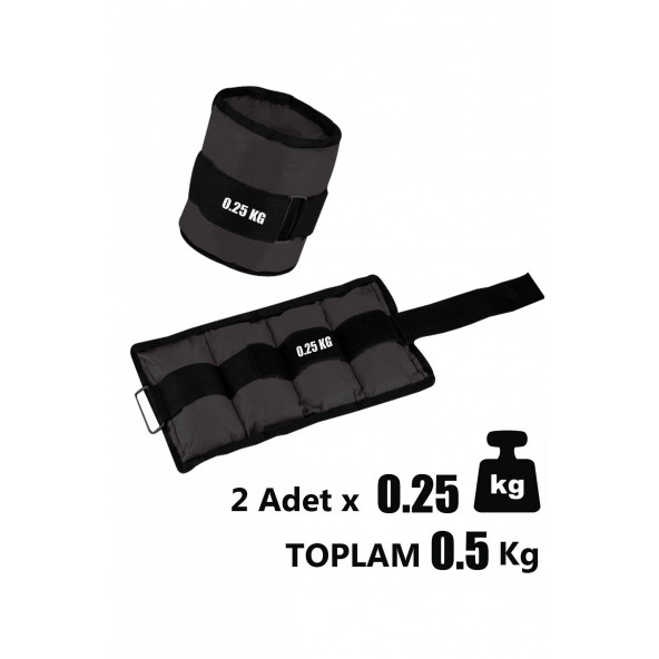 Spor Byfit 0.25 Kg x 2 Adet Çocuklar için Siyah El veya Ayak Bileği Ağırlığı - 2