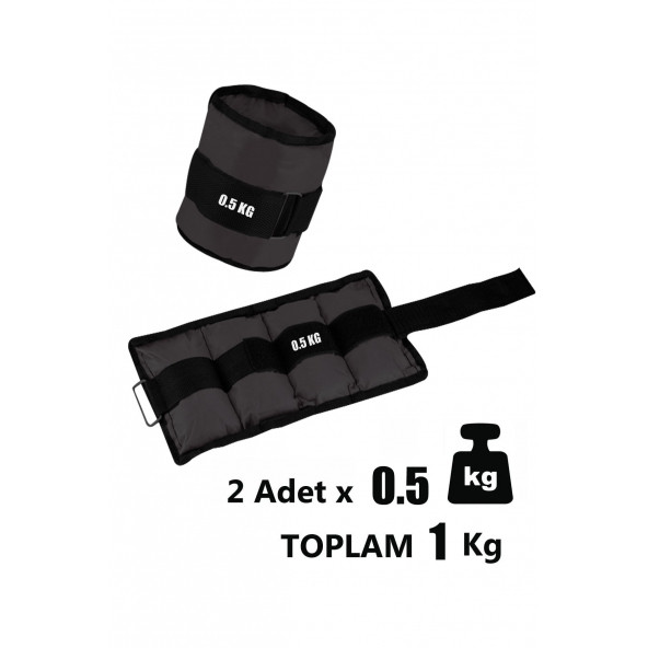 Spor Byfit 0.5 Kg x 2 Adet Çocuklar için Siyah El veya Ayak Bileği Ağırlığı - 2
