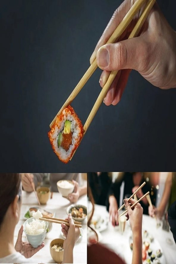 10 Çift - 20 Adet Yıkanabilir Organik Bambu Çin Çubuk Uzakdoğu Çin Yemek Çubuğu Chopstick - 4