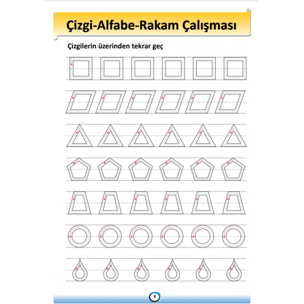 Çizgi Alfabe Rakam Çalışmaları YAZ-SİL Kitabı - 2