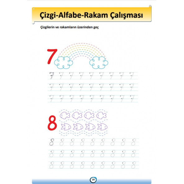 Çizgi Alfabe Rakam Çalışmaları YAZ-SİL Kitabı - 4