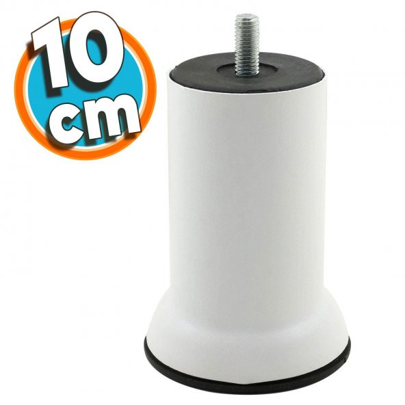 Mobilya Metal Kanepe Yatak Baza Koltuk Orta Destek Ayağı M8 Civata Beyaz Metal Ayak 10 Cm ürün görseli