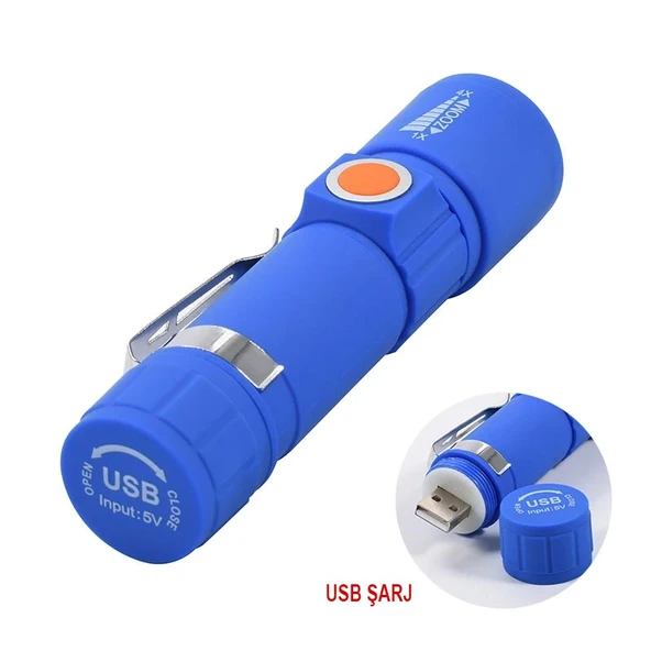 Powermaster MX-616S Usb Şarjlı 3 Modlu Plastik Kasa Mini El Feneri Özellikleri - 2