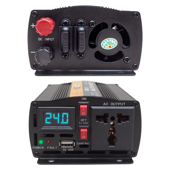 Powermaster 24-220V 24 Volt 300 Waat Modified Sınus İnverter PWR300-24v 24 Volt 220 Volt Dönüştürücü Çevirici - 5