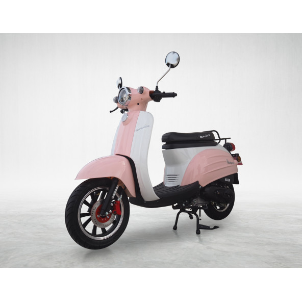 MOTOLUX VINTAGE 50 CC BENZİNLİ SCOOTER BEYAZ PEMBE - 3