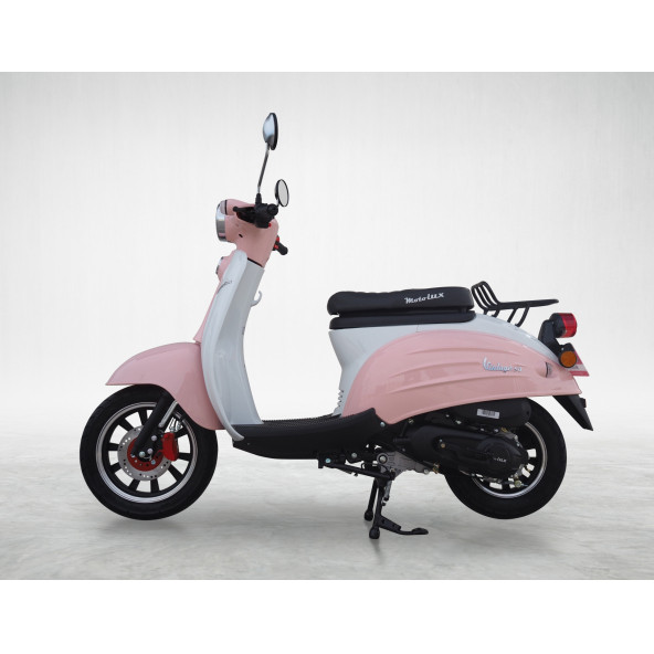 MOTOLUX VINTAGE 50 CC BENZİNLİ SCOOTER BEYAZ PEMBE - 4