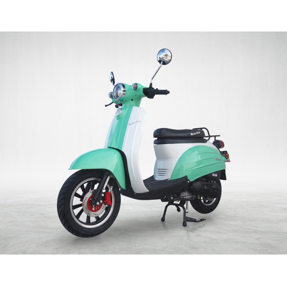 MOTOLUX VINTAGE 50 CC BENZİNLİ SCOOTER BEYAZ YEŞİL