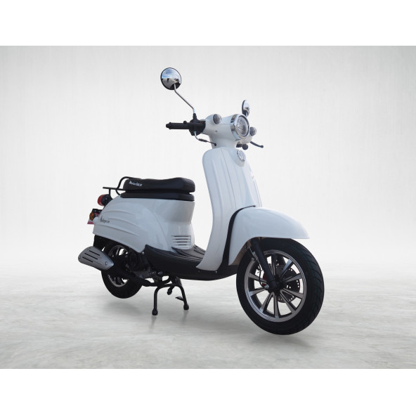 MOTOLUX VINTAGE 50 CC BENZİNLİ SCOOTER BEYAZ - 1