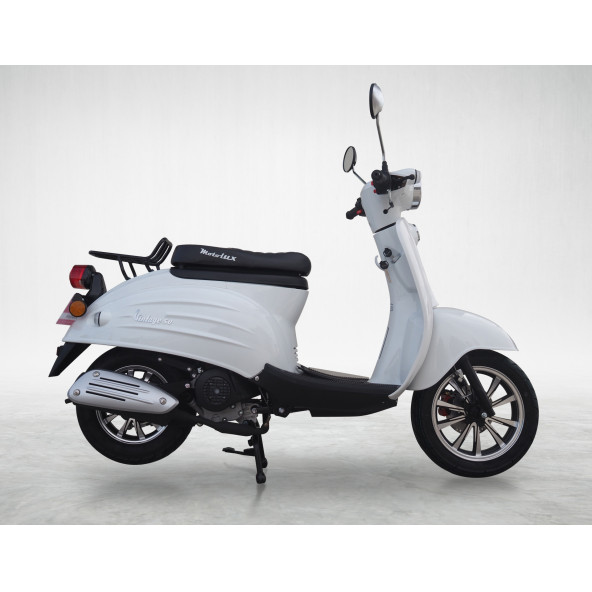 MOTOLUX VINTAGE 50 CC BENZİNLİ SCOOTER BEYAZ - 4