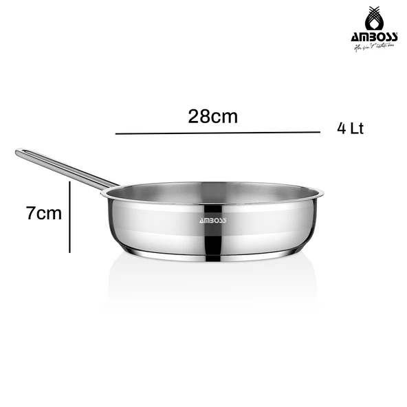 Saphire Paslanmaz Çelik 28 cm Kapaksız Çelik Tava - Resim 5