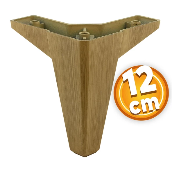 Sedir Lüks Mobilya Kanepe Baza Tv Ünitesi Koltuk Ayağı Ahşap Desenli Açık Ceviz Renk 12 Cm Ayakları